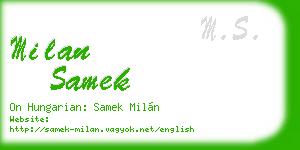 milan samek business card